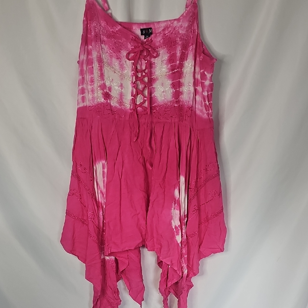 Chic Pink Tie-Dye Women's Tunic